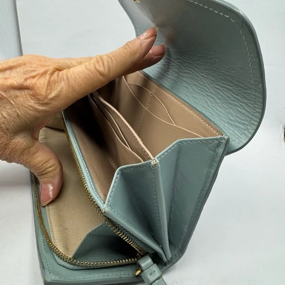 Chloe Paddington Mini Lock Long Light Blue Leather Wallet 20589 Box & Dustbag - Picture 4 of 8